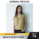 UR2025春季新款女裝休閑運動(dòng)百搭純色V領(lǐng)短袖T恤UWB450005 卡其 S
