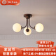 帝贊美式客廳吸頂燈復古餐廳大廳吊燈中古vintage現代簡(jiǎn)約臥室燈具 【3頭】奶白直徑57cm-三色光