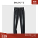 巴魯特（Brloote）牛仔褲男時(shí)尚修身簡(jiǎn)約百搭彈力青年休閑褲秋冬 黑色 170/80A