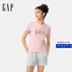 Gap【成毅代言】女裝2025發(fā)泡膠印logo短袖T恤常規休閑上衣727460 淡粉色 M (165/84A) 亞洲尺碼