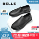 百麗皮鞋男羊皮一腳蹬豆豆樂(lè )福鞋344J4AM5 黑色-常規 41 (255mm)