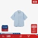Levi's?SilverTab?25年春夏新款男士休閑短袖工裝牛仔襯衫外套 淺藍色 XL