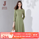 經(jīng)典故事（JANE STORY）2025春秋新款簡(jiǎn)約知性襯衫連衣裙女別致端莊大氣襯衣裙修身長(cháng)裙 綠色 M