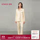 愛(ài)慕家居服套裝女燚家居溫暖鎖溫長(cháng)袖長(cháng)褲情侶睡衣套裝AM46A151 牛奶白CPB XL (175)