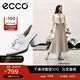 愛(ài)步（ECCO）高跟鞋女 優(yōu)雅流蘇深口牛皮粗跟正裝單鞋女  雕塑奢華222663 HL 亮白色22266301002 39