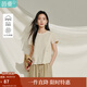 茵曼（INMAN）【亞麻】茵曼淡人穿搭正肩短袖T恤女2025年夏季新款內搭顯瘦上衣 亞麻色-18525343C S