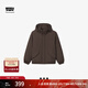 Levi's李維斯情侶同款簡(jiǎn)約休閑輕薄防寒舒適保暖羽絨服休閑外套 棕色 L