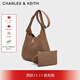 CHARLES&KEITH25冬新品復古通勤絨面大容量托特包CK2-40782726-1 Mocha Brown摩卡棕 L