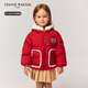 Teenie Weenie Kids 小熊童裝25新款冬男女寶寶三防熊耳連帽羽絨服 紅色 100cm