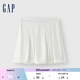 GAP女裝夏季純色珠地百褶迷你裙運動(dòng)學(xué)院百搭短裙465057 白色 155/58A(XS) 亞洲尺碼