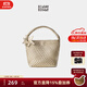ECODAY托特包通勤包包女包大容量單肩手提小眾編織包生日禮物送女朋友 香檳色(小號)
