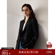 自巧（ZIQIAO）小個(gè)子收腰顯瘦西裝外套女設計感小眾2023秋裝新款氣質(zhì)上衣 星空黑 XS (2碼)