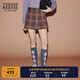 Teenie Weenie小熊女裝半身裙2025年秋季新款氣質(zhì)學(xué)院風(fēng)格紋百褶裙 棕色 XS