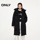 ONLY 2025冬季90白鴨絨三防連帽保暖中長(cháng)款羽絨服女|125412021