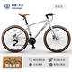 大眾700C公路車(chē)自行車(chē)男女士成年人破風(fēng)騎行變速超輕競速賽單車(chē)腳踏車(chē) 太銀白 24速 鋁合金 直把 輻條輪