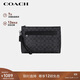 蔻馳（COACH）【品牌直供】男士CARRYALL經(jīng)典標志帆布手拿包黑灰色配色F29508