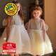 G.DUCKKIDS小黃鴨童裝公主裙女童裙子夏季兒童連衣裙女孩禮服夏款亮片蛋糕裙 銀色 120 尺碼5~6歲【110-120cm】cm