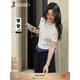闊色（kuose）白色修身正肩短袖T恤女裝2025春夏季新款秋內搭打底收腰上衣 圓領(lǐng)-云朵白2012 S