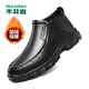 木林森（MULINSEN）商務(wù)休閑皮鞋男加絨保暖頭層牛皮中老年爸爸鞋62091M
