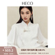 HECO【蘭韻說】新中式國風(fēng)25春季新款立體手工蘭花珠繡醋酸立領(lǐng)襯衫女 白色 S