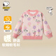史努比（SNOOPY）童裝女童毛衣兒童圓領(lǐng)套頭休閑衣服甜美打底外出服 悠閑花朵粉色