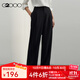 G2000【多面彈性】G2000女裝2025春秋商場(chǎng)寬松休閑直筒褲長(cháng)褲 彈力-黑色直筒褲28寸 34