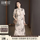 絲柏舍新中式連衣裙2025夏裝新款女裝國風(fēng)印花亞麻A字中長裙