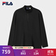 FILA 斐樂(lè )官方王陽(yáng)同款男子針織長(cháng)袖上衣2025冬新款商務(wù)休閑半拉鏈長(cháng)T 正黑色-BK L 175/96A/L
