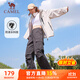 駱駝（CAMEL）直筒梭織工裝長(cháng)褲女防潑水百搭傘兵褲 C24CA6L6619 幻影黑 S