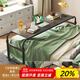 御樂(lè )欣電腦桌床邊跨床桌可移動(dòng)床上電腦桌雙人床書(shū)桌臥室床尾長(cháng)條桌子 【無(wú)擋板款】黑色120*44cm