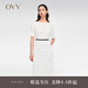 OVV2024春夏新款女裝一字領(lǐng)短袖簡(jiǎn)約直筒休閑連衣裙小白裙 漂白（凈色）07 M