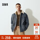 森馬（Semir）牛仔外套男冬棉服25街頭復古做舊仿羊羔毛翻領(lǐng)夾克潮109725108110