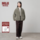 無(wú)印良品（MUJI） 女式 長(cháng)毛抓絨 連帽衫 女搖粒絨外套秋冬款長(cháng)袖女裝 BB2QOA4A 淺綠色 S(155/80A)