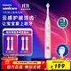 飛利浦（PHILIPS）兒童電動(dòng)牙刷 男孩女孩生日禮物 適用4-6-12歲2種模式 自帶2支刷頭粉HX2432/02 國家補貼