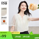 歐莎（OSA）短袖雪紡衫女2025新款女士夏裝氣質(zhì)顯瘦新中式刺繡國風(fēng)女款上衣 淺杏色 XL