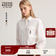 Teenie Weenie小熊女裝襯衫2025秋季新款簡(jiǎn)約大方時(shí)尚刺繡長(cháng)袖襯衫 象牙白 M