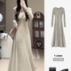 FOX.G連衣裙裙子女裝秋裝新款2025年衣服秋冬小香風(fēng)時(shí)尚小個(gè)子穿搭長(cháng)裙 收腰長(cháng)款針織連衣裙燕麥色 L 【建議105-120斤】