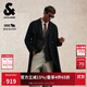 杰克·瓊斯（JACK&JONES） 男裝秋季毛呢大衣純羊毛雙排扣通勤純色長款簡約外套225427014