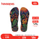 havaianas哈唯納 Tropical印花夾腳人字拖夏季海邊度假平底女士沙灘涼拖鞋  新色4368-海軍/海軍 39-40 巴西碼