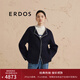 ERDOS 寬松廓形外套簡約優(yōu)雅時尚羊絨雙面毛呢女毛呢短外套 水墨藍 165/84A/M
