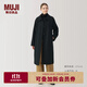 無印良品（MUJI）女式 羊毛混 立領(lǐng)大衣毛呢大衣外套中長款女款秋冬 BD0Z6A4A 黑色 M (160/84A)