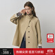 范思藍恩英倫設計感立領(lǐng)風(fēng)衣外套女2025秋裝撞色小個(gè)子休閑上衣女 卡其色短款 S