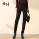 每時(shí)女褲冬季休閑褲女加厚加絨休閑直筒保暖外穿棉褲8633黑3XL