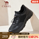 駱駝（CAMEL）免系商務(wù)運動(dòng)皮鞋新款網(wǎng)面透氣厚底男鞋 G14S220621 黑色 42