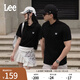 Lee標準版防曬紫外線刺繡logo涼感短袖男女同款情侶polo衫休閑潮 黑色 L