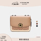 蔻馳（COACH）奧萊女士女包經(jīng)典標(biāo)志老花鉚釘裝飾MADISON單肩包斜挎 棕黃色 灰褐色 混合色(新款)