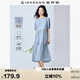 佐丹奴棉麻連衣裙女夏季亞麻文藝風(fēng)圓領(lǐng)泡泡袖蛋糕裙05465323