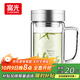 富光健牌雙層玻璃杯支持團(tuán)購(gòu)定制茶杯辦公杯帶把 大容量男女水杯子