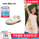 百麗（Belle）度假風(fēng)羅馬涼鞋女童商場(chǎng)同款鏤空休閑涼鞋15000B75 米色 34
