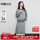 尚都比拉秋季女士通勤套裝圓領(lǐng)寬松衛衣翻領(lǐng)無(wú)袖格子襯衫A字半身裙三件套